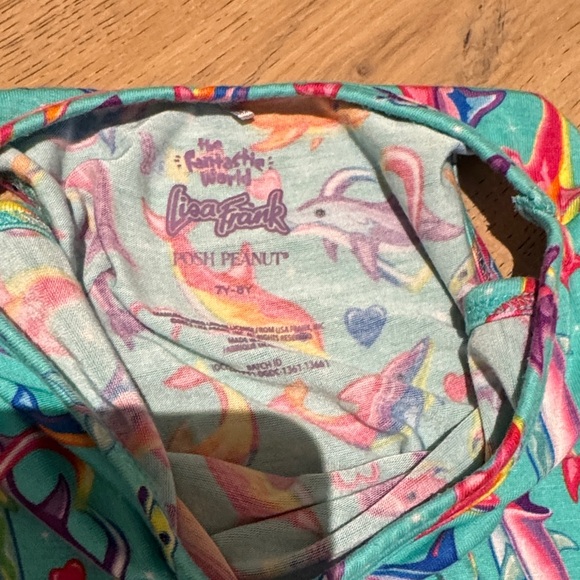 Posh Peanut Lisa Frank Teal dolphin Print twirl dress - Picture 2 of 2